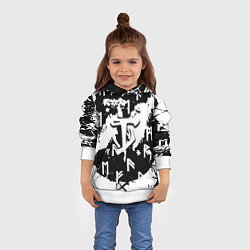 Толстовка-худи детская Doom символы краски, цвет: 3D-белый — фото 2