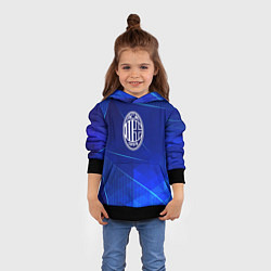 Толстовка-худи детская AC Milan blue poly, цвет: 3D-черный — фото 2