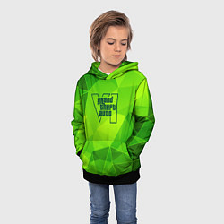 Толстовка-худи детская GTA6 green poly, цвет: 3D-черный — фото 2
