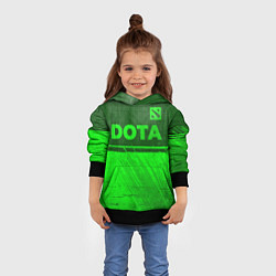 Толстовка-худи детская Dota - green gradient посередине, цвет: 3D-черный — фото 2