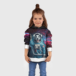 Толстовка-худи детская Далматинец бравый космонавт - нейроарт, цвет: 3D-белый — фото 2