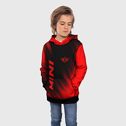 Толстовка-худи детская Mini - red gradient вертикально, цвет: 3D-черный — фото 2