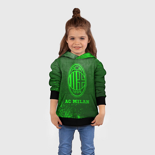Детская толстовка AC Milan - green gradient / 3D-Черный – фото 4