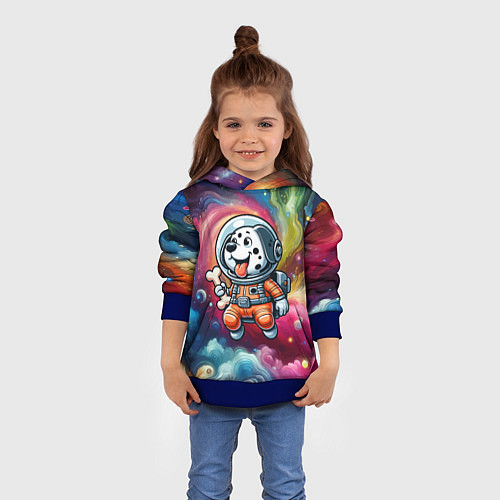 Детская толстовка Funny dalmatian puppy - ai art / 3D-Синий – фото 4