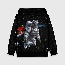Толстовка-худи детская The dalmatian brave cosmonaut - ai art, цвет: 3D-черный