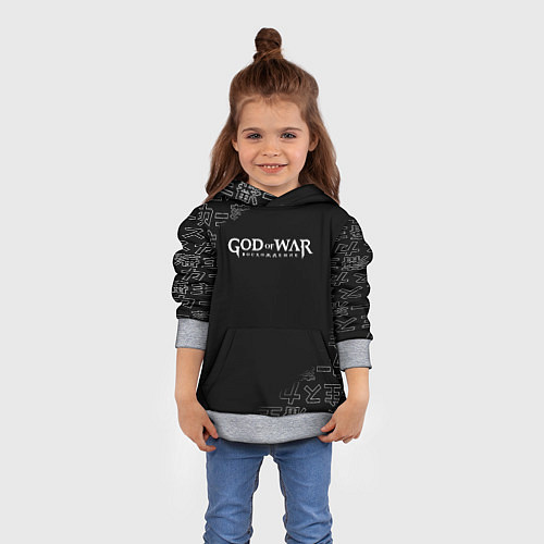 Детская толстовка Бог войны японские символы / 3D-Меланж – фото 4