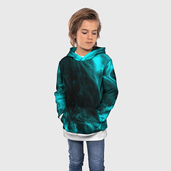 Толстовка-худи детская Neon smoke, цвет: 3D-белый — фото 2