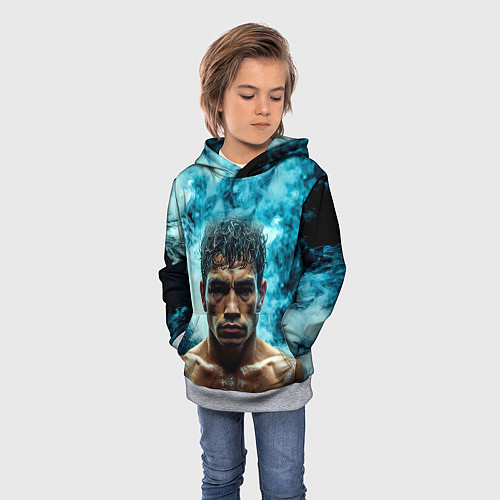 Детская толстовка Артуро Гатти в дыму / 3D-Меланж – фото 3