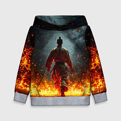 Детская толстовка Кунг-фу боец в огне