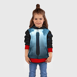 Толстовка-худи детская Боксерская груша в дыму, цвет: 3D-красный — фото 2