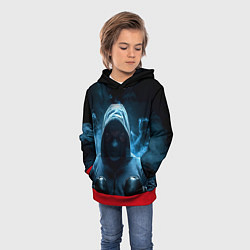Толстовка-худи детская Боксер в дыму, цвет: 3D-красный — фото 2