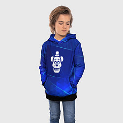 Толстовка-худи детская FNAF blue poly, цвет: 3D-черный — фото 2