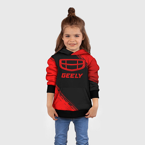 Детская толстовка Geely - red gradient / 3D-Черный – фото 4