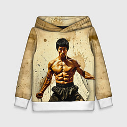 Детская толстовка Брюс Ли на бежевом