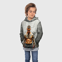 Толстовка-худи детская Дастин Порье на сером, цвет: 3D-меланж — фото 2