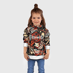 Толстовка-худи детская Кукрыниксы на фоне электрогитар, цвет: 3D-белый — фото 2