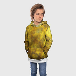 Толстовка-худи детская Золотая ржавая текстура, цвет: 3D-белый — фото 2