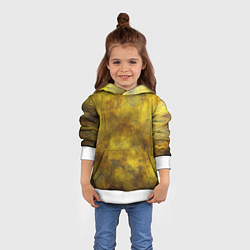 Толстовка-худи детская Золотая ржавая текстура, цвет: 3D-белый — фото 2