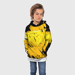 Толстовка-худи детская Желтая краска на черном фоне, цвет: 3D-белый — фото 2