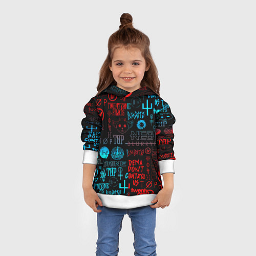 Детская толстовка Twenty one pilots rock pattern / 3D-Белый – фото 4