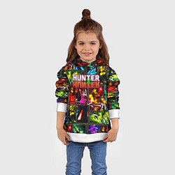 Толстовка-худи детская Hunter x hunter neon anime, цвет: 3D-белый — фото 2