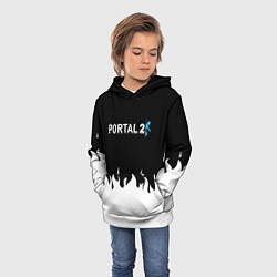 Толстовка-худи детская Portal белый огонь, цвет: 3D-белый — фото 2