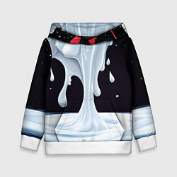 Толстовка-худи детская Молочная текстура, цвет: 3D-белый