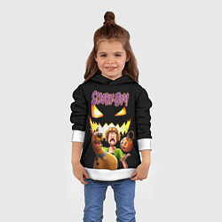 Толстовка-худи детская Шегги и Скуби Ду на Хэллоуин, цвет: 3D-белый — фото 2