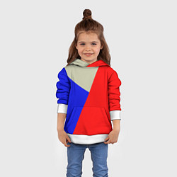 Толстовка-худи детская Серо-сине-красный трёхцветный, цвет: 3D-белый — фото 2