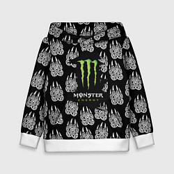 Толстовка-худи детская Monster energy медвежьи лапы, цвет: 3D-белый