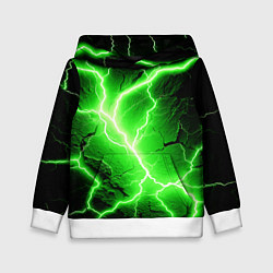 Толстовка-худи детская Color green black, цвет: 3D-белый