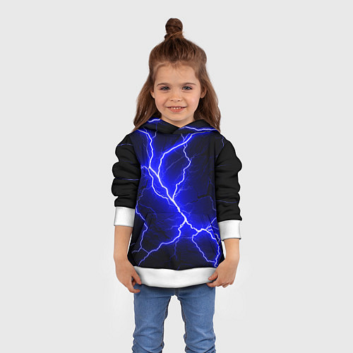 Детская толстовка Color blue black / 3D-Белый – фото 4