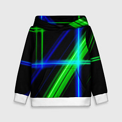 Толстовка-худи детская Color blue black green, цвет: 3D-белый
