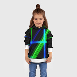 Толстовка-худи детская Color blue black green, цвет: 3D-белый — фото 2