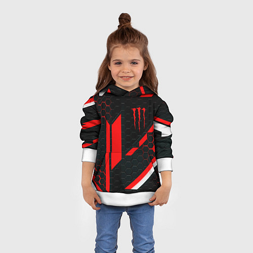 Детская толстовка Monster energy sport geometry / 3D-Белый – фото 4