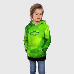 Толстовка-худи детская Chevrolet green poly, цвет: 3D-черный — фото 2
