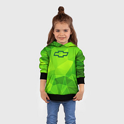 Толстовка-худи детская Chevrolet green poly, цвет: 3D-черный — фото 2