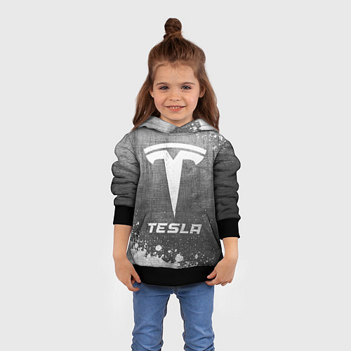 Детская толстовка Tesla - grey gradient / 3D-Черный – фото 4