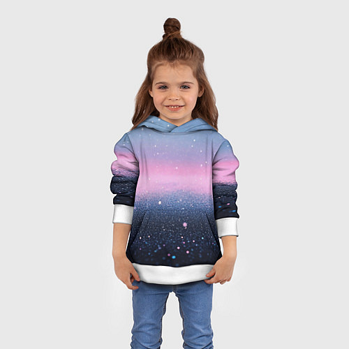 Детская толстовка Восход с блестками - текстура / 3D-Белый – фото 4