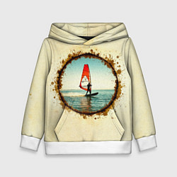 Детская толстовка Виндсерфер на бежевом