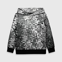 Толстовка-худи детская Чёрно-белый абстрактная текстура, цвет: 3D-черный