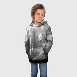 Толстовка-худи детская Cyberpunk 2077 - grey gradient вертикально, цвет: 3D-черный — фото 2