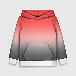 Толстовка-худи детская Бледный красно-серый градиент, цвет: 3D-белый