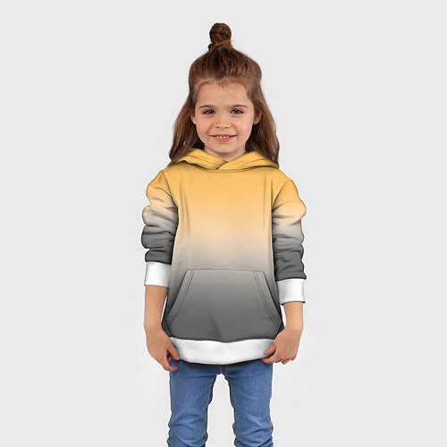 Детская толстовка Бледный жёлто-серый градиент / 3D-Белый – фото 4