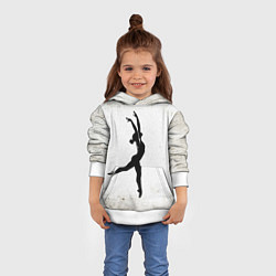 Толстовка-худи детская Спортивная гимнастика на белом, цвет: 3D-белый — фото 2