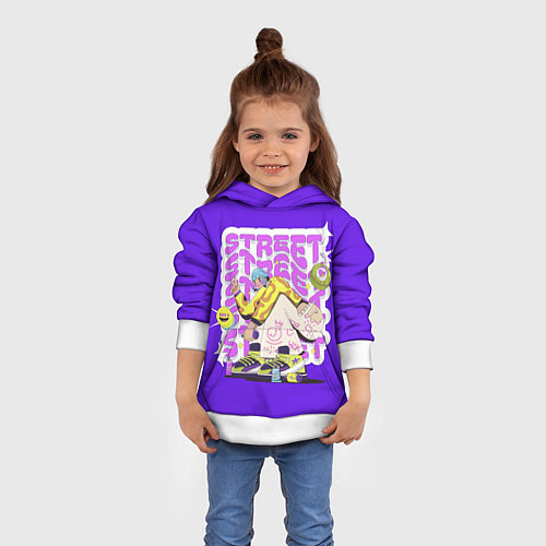 Детская толстовка Street Y2K girl violet / 3D-Белый – фото 4