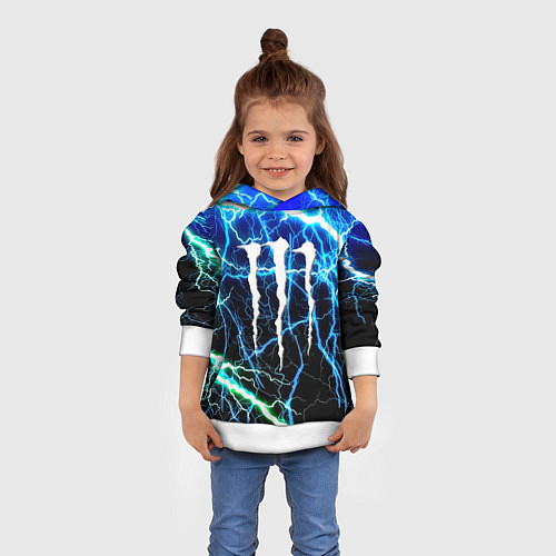 Детская толстовка Monster energy electro / 3D-Белый – фото 4