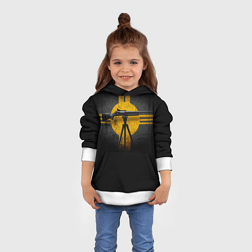 Детская толстовка Стендовая спортивная стрельба на черном / 3D-Белый – фото 4