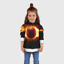 Толстовка-худи детская Ядро для талкания в огне, цвет: 3D-белый — фото 2