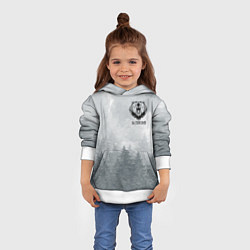 Толстовка-худи детская Лес мой храм - медведь русич, цвет: 3D-белый — фото 2